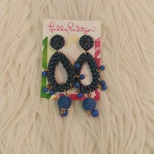 💙FIRM! NWT LILLY PULITZER X GWP RAFFIA EARRINGS